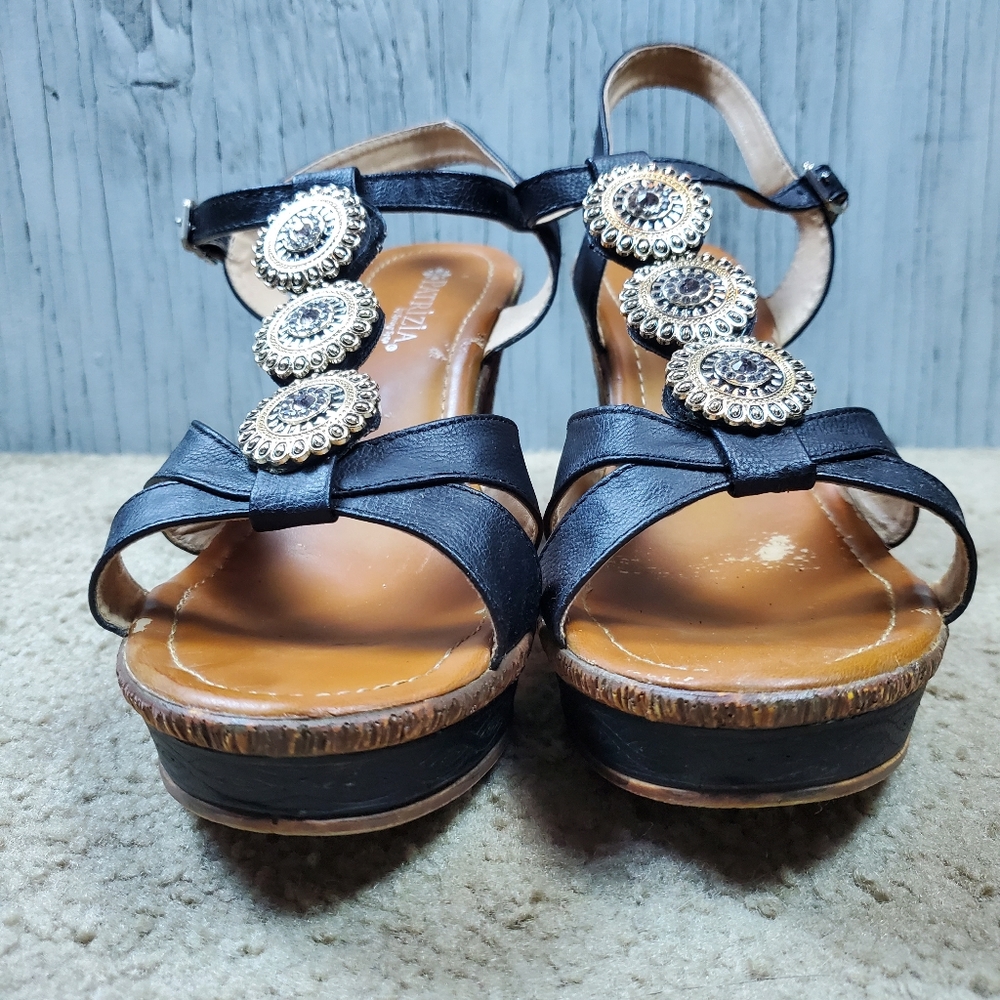 Patricia by Spring Step Satrada-B Medallion Wedge Heel, 41 (U.S. 9.5-10), Black - Picture 2 of 16